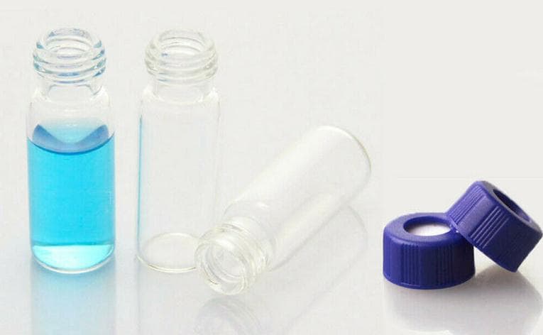 Brand new borosil 2ml screw vials with screw caps for sale